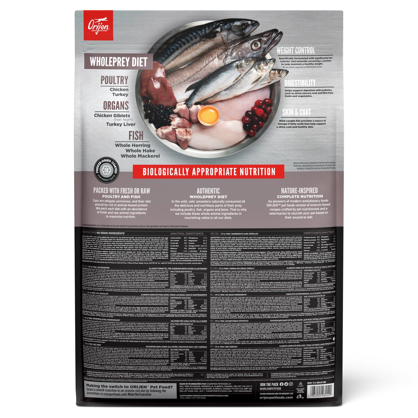ORIJEN Fit & Trim Dry Cat Food (2 Sizes)