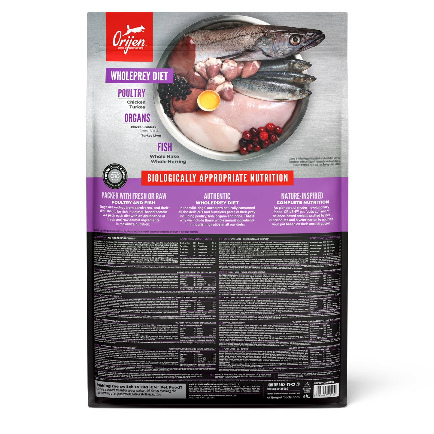 ORIJEN Large Breed Puppy Dry Dog Food 11.4kg