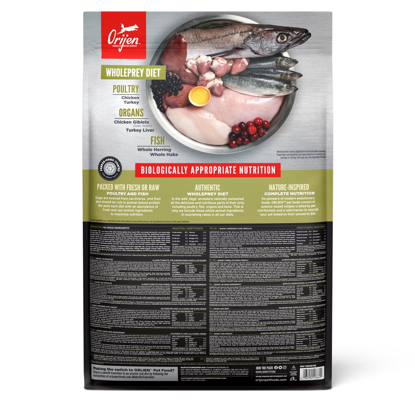ORIJEN Senior Dry Dog Food (3 Sizes)