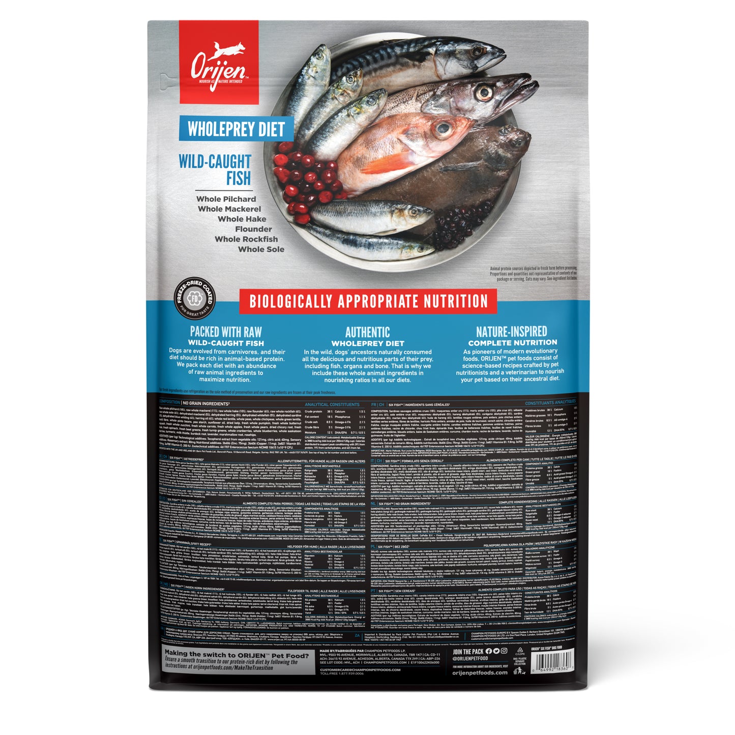 ORIJEN Six Fish Dry Dog Food (3 Sizes)