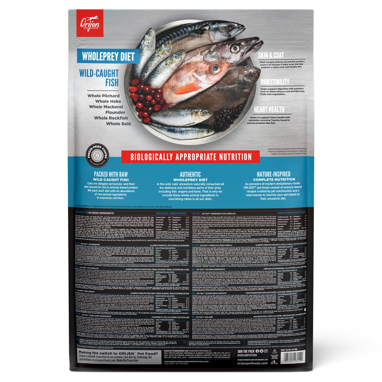 ORIJEN Six Fish Dry Cat Food (2 Sizes)