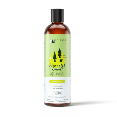 Kin+Kind Lemongrass Flea & Tick Shampoo for Cats & Dogs 12oz