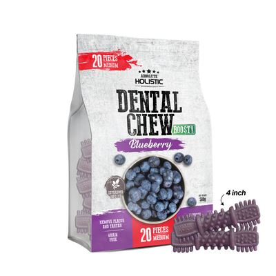 Absolute Holistic Boost Blueberry Dental Chew Jumbo Pack for Dogs (2 Sizes)