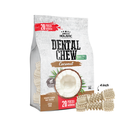 Absolute Holistic Boost Coconut Dental Chew Jumbo Pack for Dogs (2 Sizes)