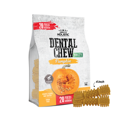 Absolute Holistic Boost Pumpkin Dental Chew Jumbo Pack for Dogs (2 Sizes)