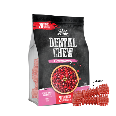 Absolute Holistic Boost Cranberry Dental Chew Jumbo Pack for Dogs (2 Sizes)