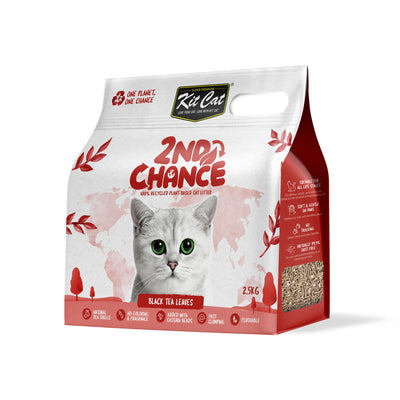 Kit Cat 2nd Chance Black Tea Leaves Clumping Cat Litter 2.5kg (Bundle of 6)