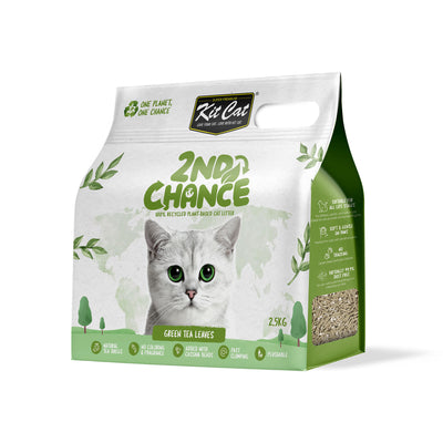 Kit Cat 2nd Chance Green Tea Leaves Clumping Cat Litter 2.5kg (Bundle of 6)