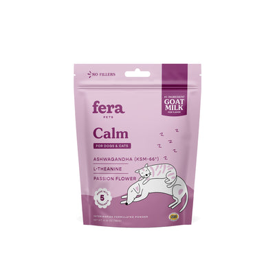 Fera Pets Calm Goat Milk Topper Supplement for Cats and Dogs 180g