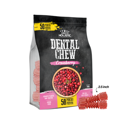 Absolute Holistic Boost Cranberry Dental Chew Jumbo Pack for Dogs (2 Sizes)