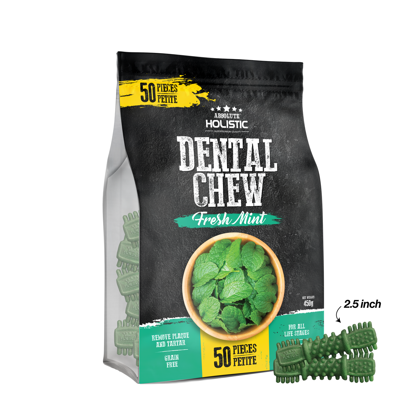 Absolute Holistic Boost Mint Dental Chew Jumbo Pack for Dogs (2 Sizes)