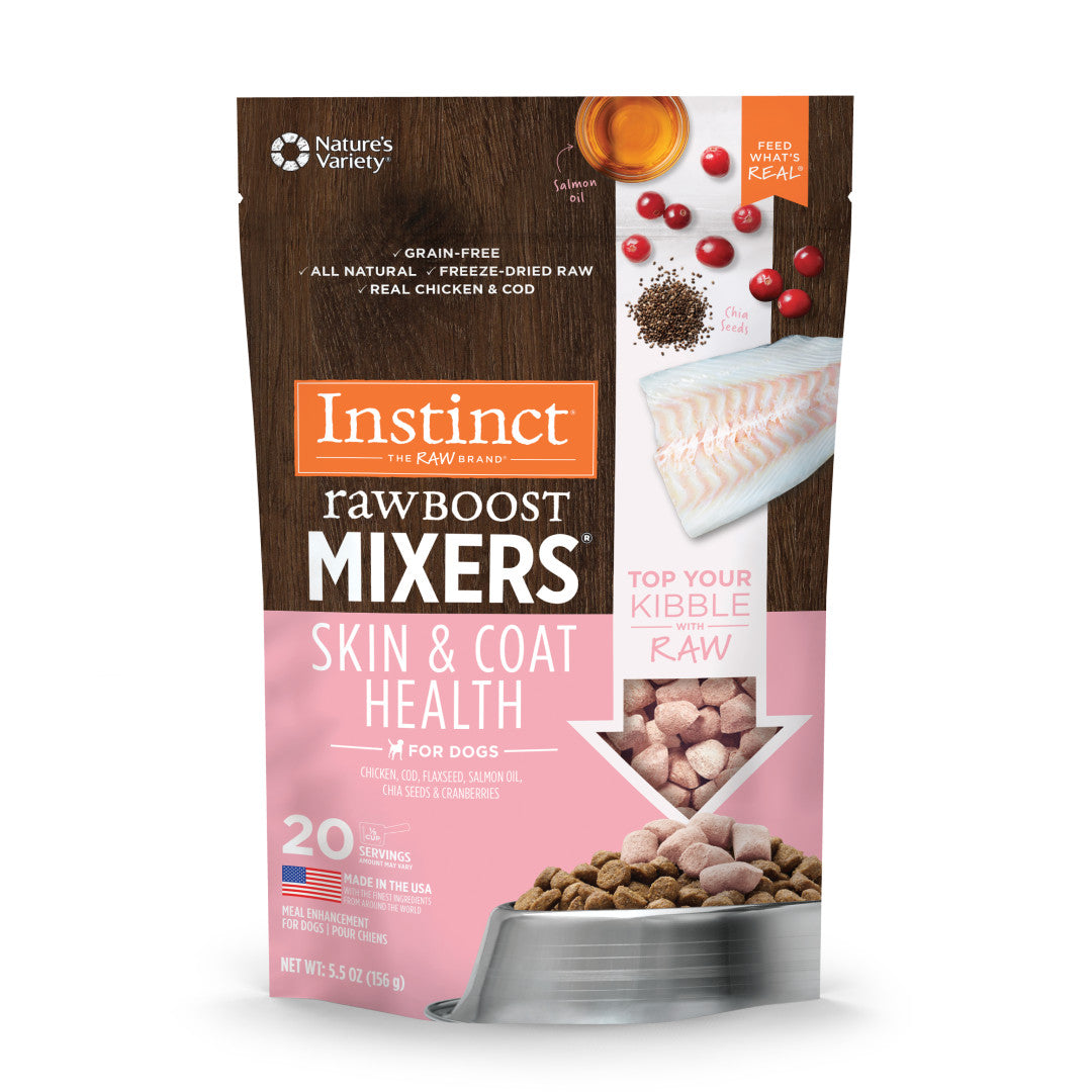 Instinct Freeze Dried Raw Boost Mixers Grain-Free Skin & Coat Dog Food Topper 5.5oz