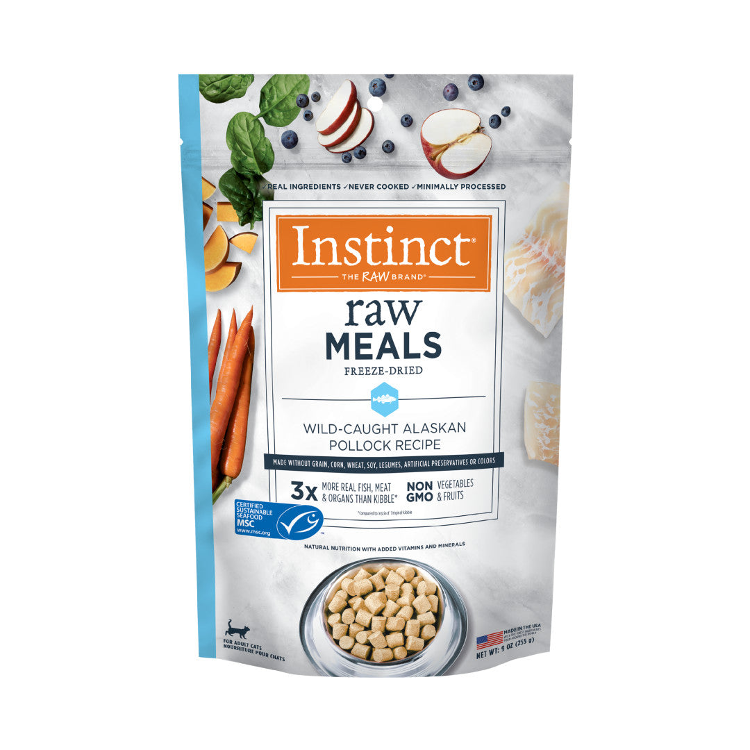 Instinct Freeze Dried Raw Meals Grain-Free Wild-Caught Alaskan Pollock Cat Food 9oz