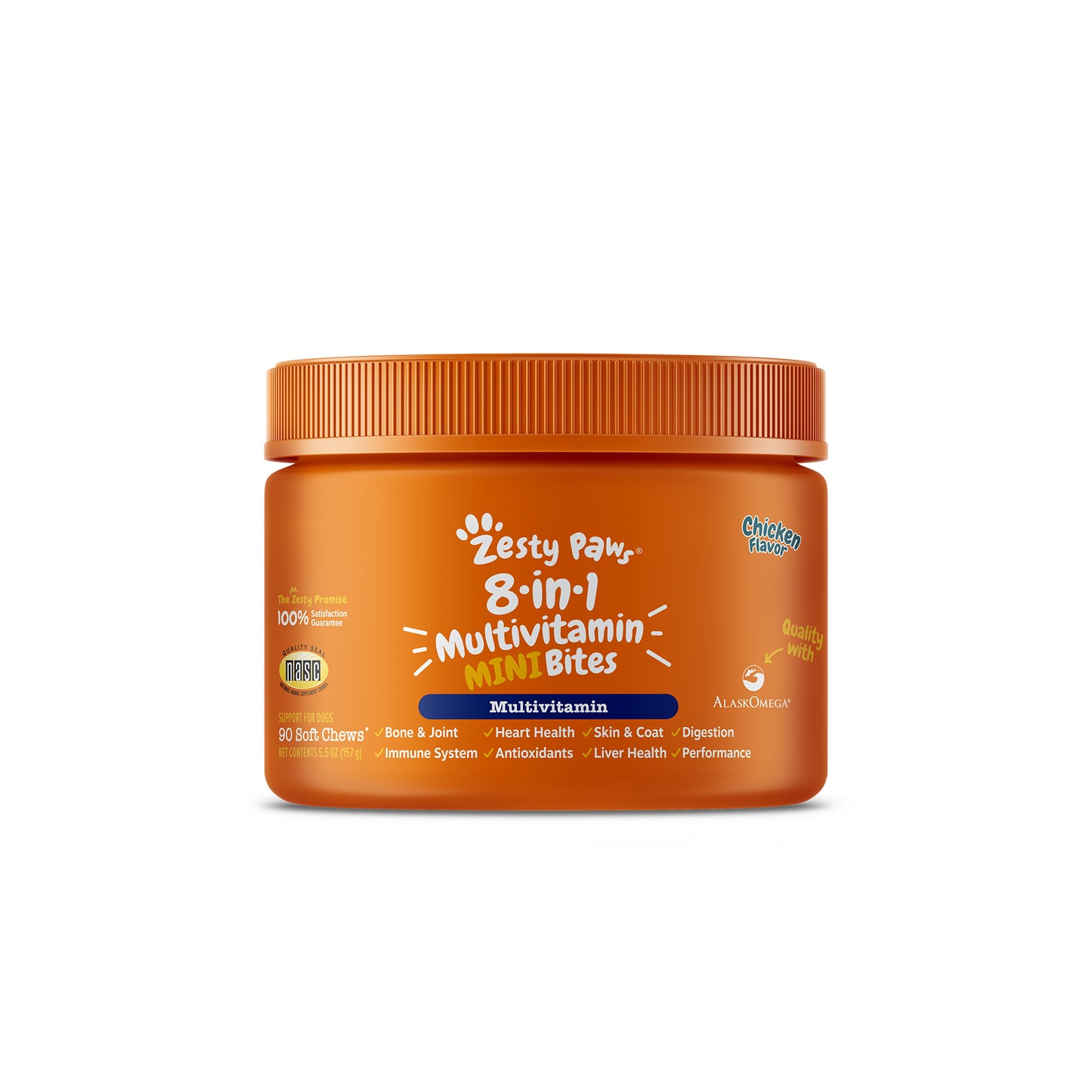 Zesty Paws 8-in-1 Multivitamin Mini Bites Dog Supplement - Chicken 90s