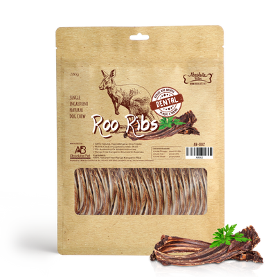 Absolute Bites Air Dried Roo Ribs Dog Treats (Large Bag) 280g