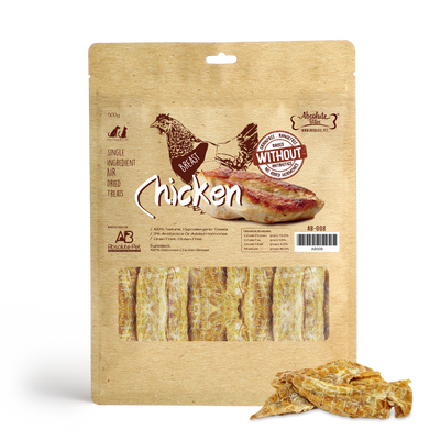 Absolute Bites Air Dried Chicken Breast Dog & Cat Treats (Large Bag) 500g