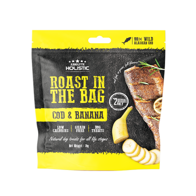 Absolute Holistic Roast In The Bag Cod & Banana Natural Dog Treats (2 Sizes)