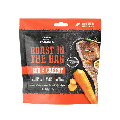 Absolute Holistic Roast In The Bag Cod & Carrot Natural Dog Treats (2 Sizes)