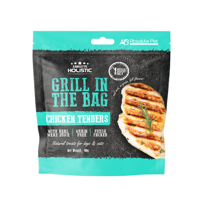 Absolute Holistic Grill In The Bag Chicken Tenders Natural Treats for Dogs and Cats (2 Sizes)