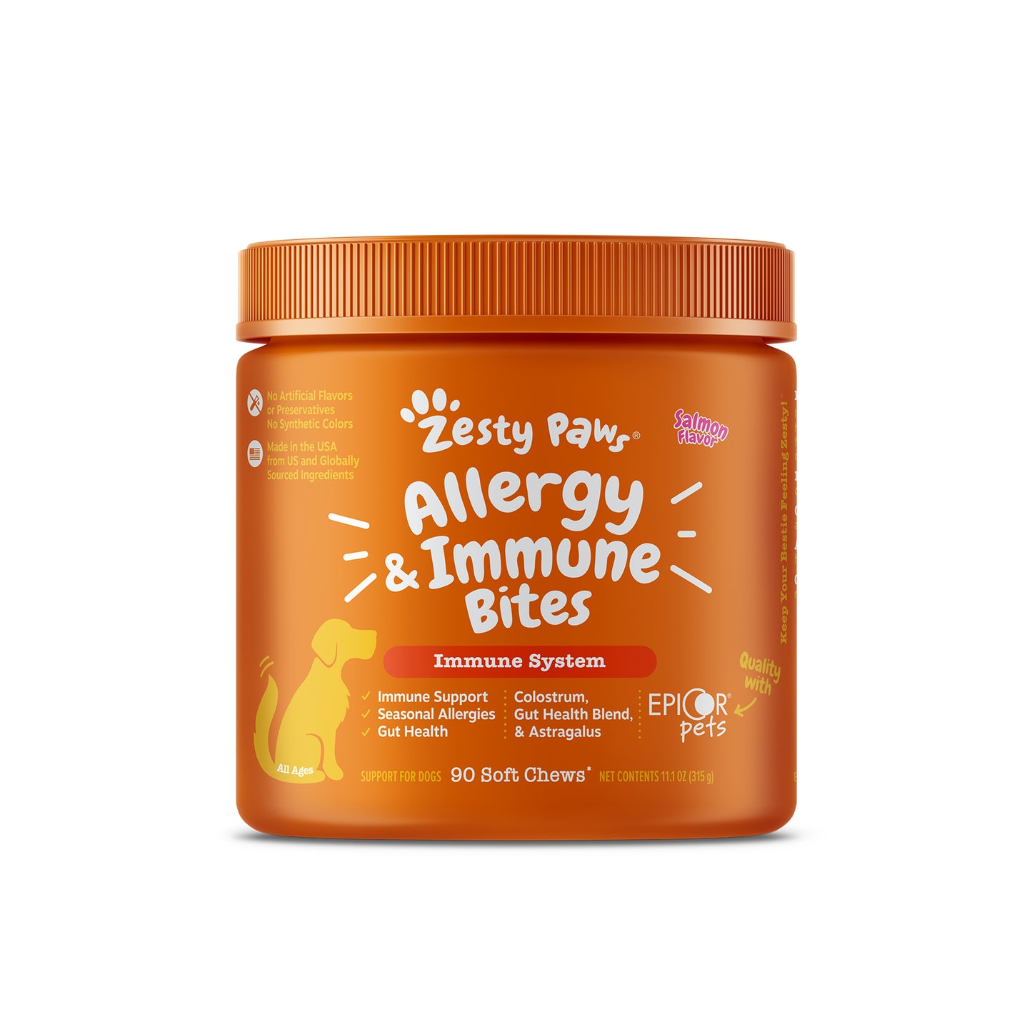 Zesty Paws Allergy & Immune Bites Dog Supplement - Salmon 90s