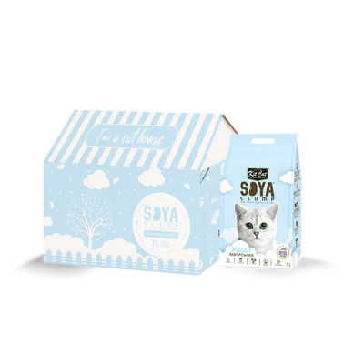 Kit Cat Soya Clump Cat Litter Baby Powder 7L (Bundle of 6)