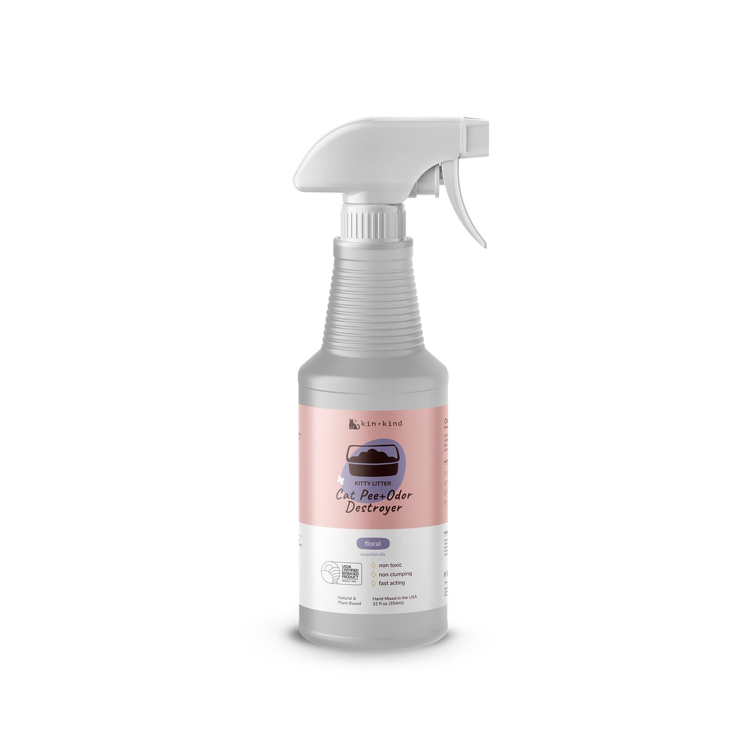 Kin+Kind Kitty Litter Odor & Urine Destroyer (Lavender) for Cats 32oz