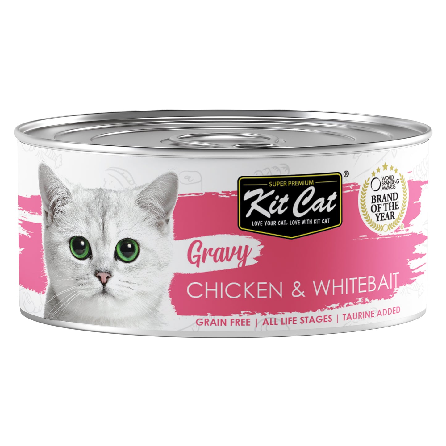 [As Low As $0.91 Each] Kit Cat Gravy Chicken & Whitebait Wet Cat Canned Food 70g