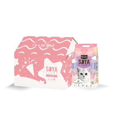 Kit Cat Soya Clump Cat Litter Confetti 7L (Bundle of 6)