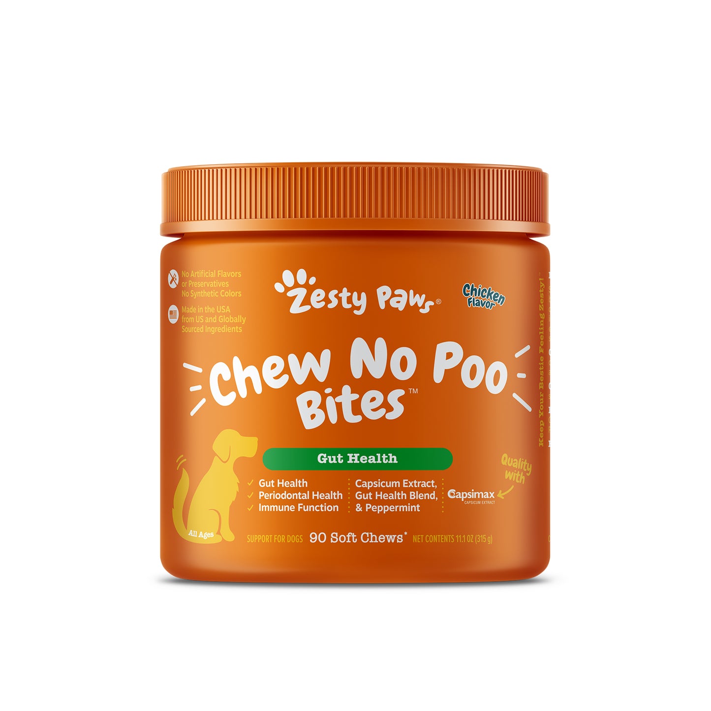 Zesty Paws Chew No Poo Bites Dog Supplement - Chicken 90s