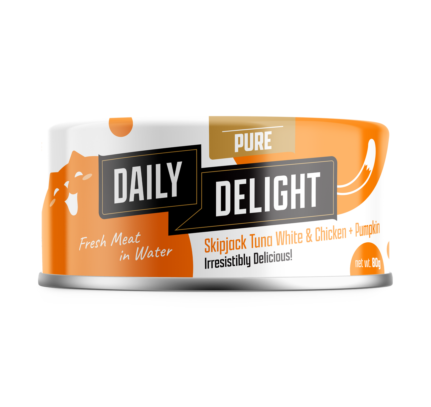 Daily Delight Pure Skipjack Tuna White & Chicken with Pumpkin Cat Canned Food 80g