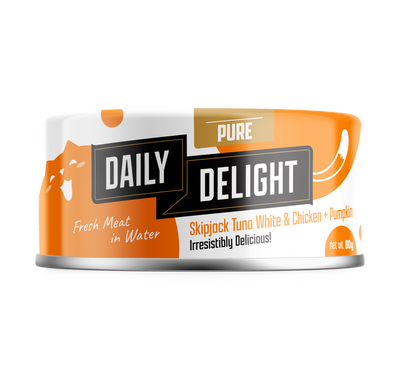 Daily Delight Pure Skipjack Tuna White & Chicken with Pumpkin Cat Canned Food 80g
