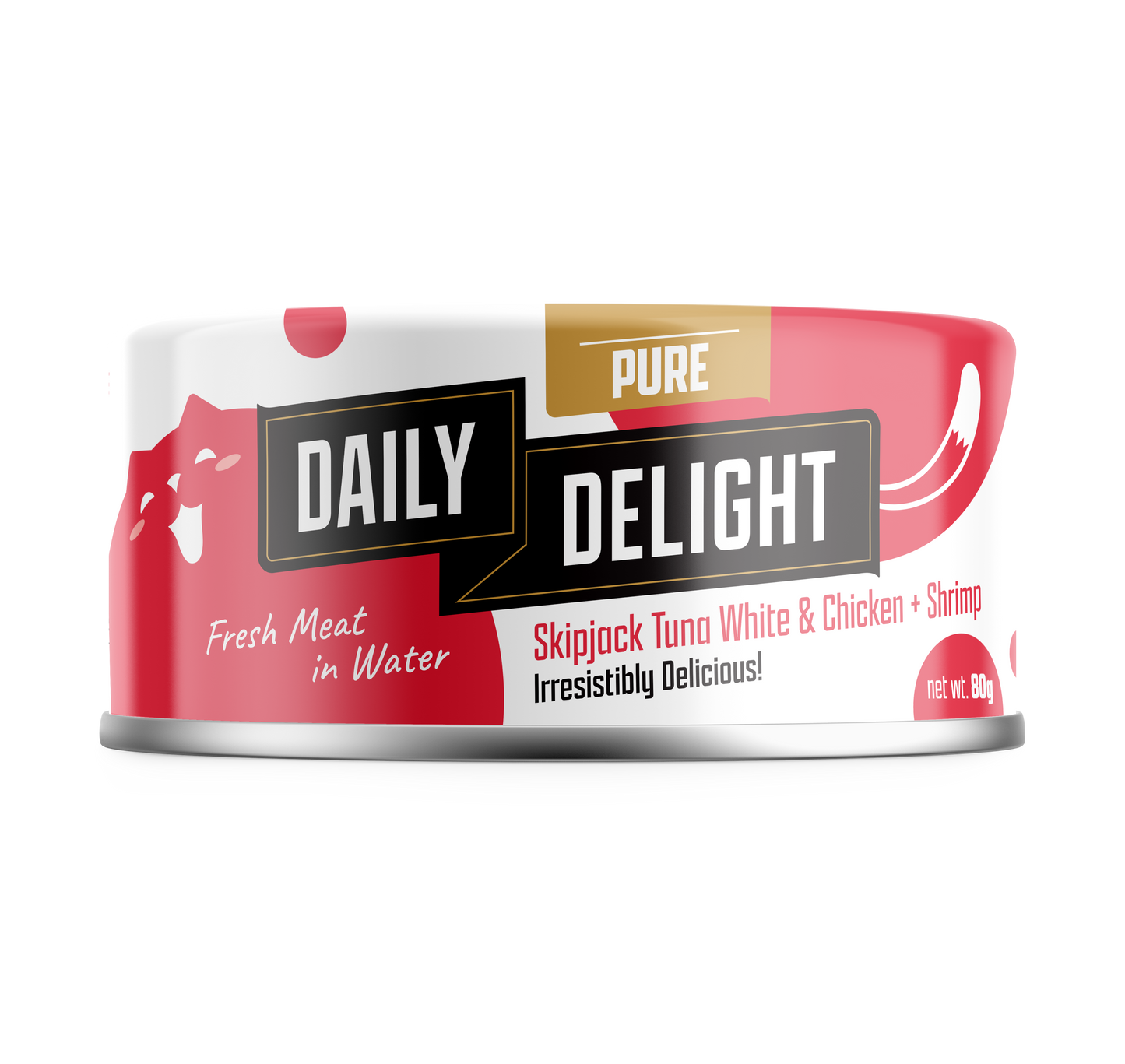 Daily Delight Pure Skipjack Tuna White & Chicken with Shrimp Cat Canned Food 80g