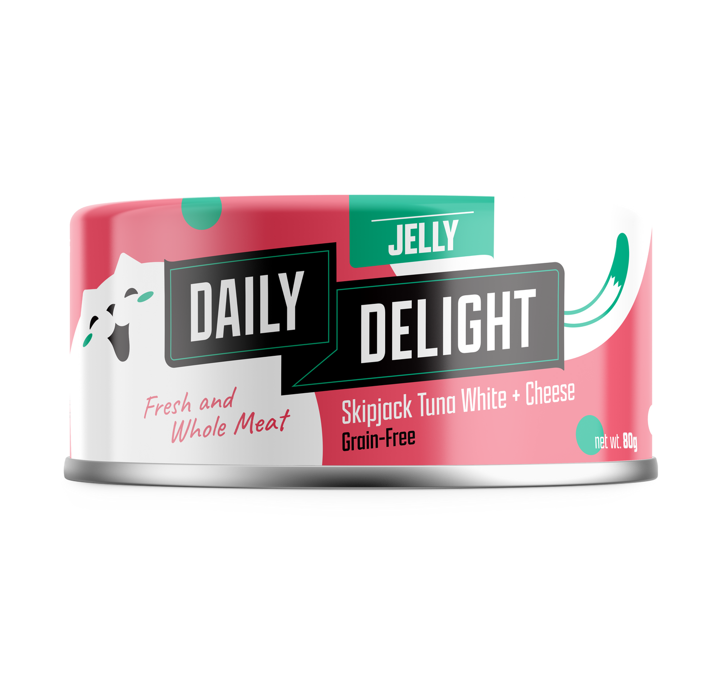 Daily Delight Skipjack Tuna White with Cheese in Jelly Cat Canned Food 80g