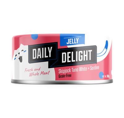 Daily Delight Skipjack Tuna White with Sardine in Jelly Cat Canned Food 80g