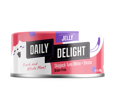 Daily Delight Skipjack Tuna White with Shirasu in Jelly Cat Canned Food 80g