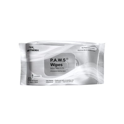 For Furry Friends Pet's Activated Water Sanitizer (P.A.W.S) Lavender Wipes for Cats & Dogs 60pc