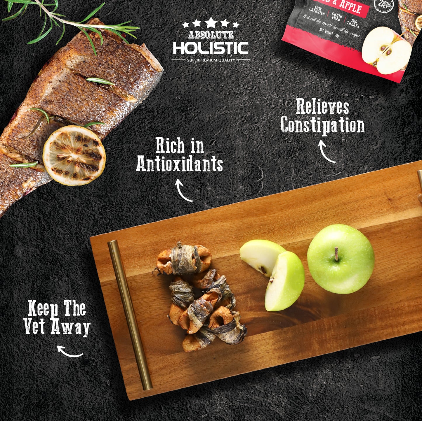 Absolute Holistic Roast In The Bag Cod & Apple Natural Dog Treats (2 Sizes)
