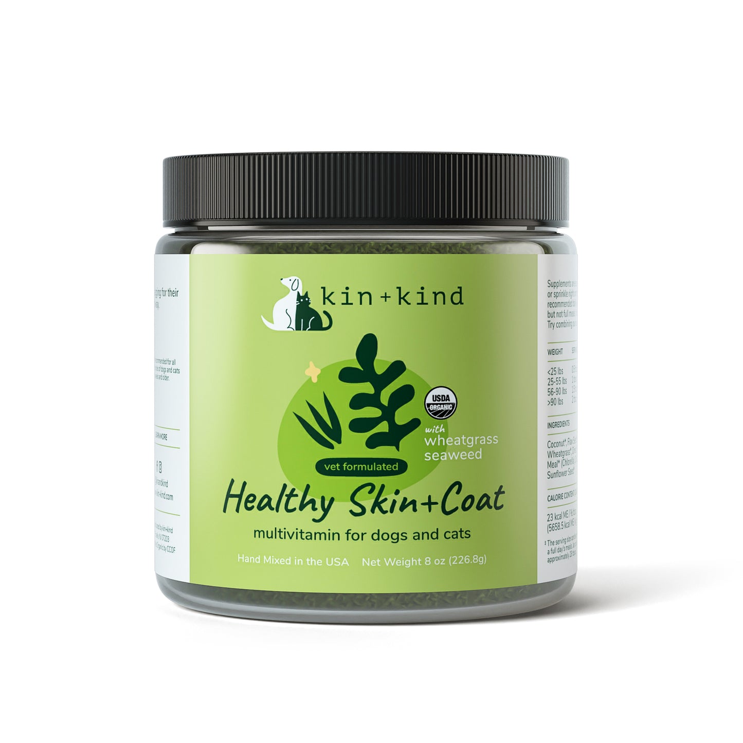 Kin+Kind Organic Healthy Skin & Coat Supplement for Dogs & Cats (2 Sizes)