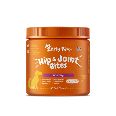 Zesty Paws Hip & Joint Mobility Bites Dog Supplement - Duck 90s