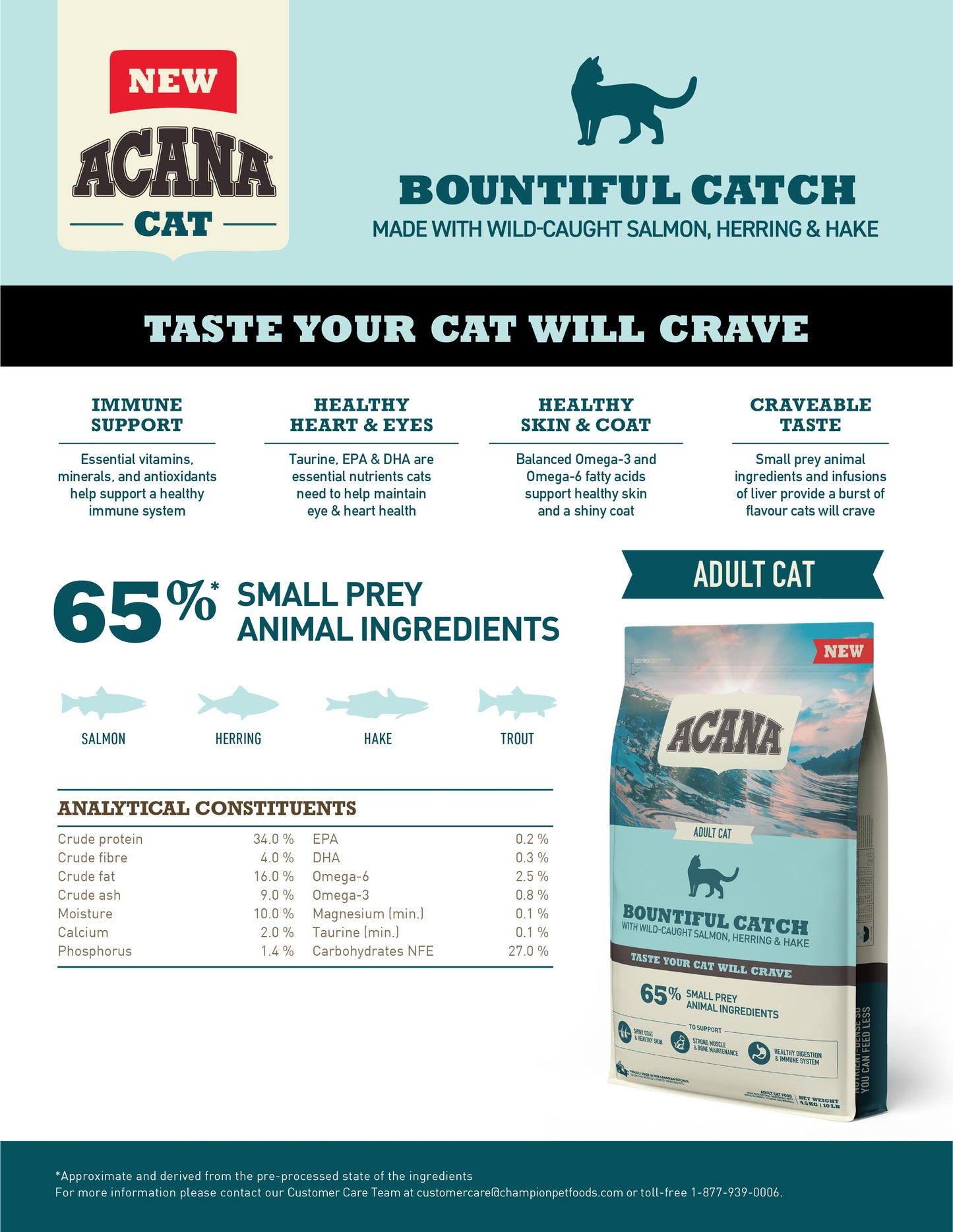 [EXTRA 5% OFF + FREE 340g of Kibbles] ACANA Classics Bountiful Catch Dry Cat Food (2 Sizes)