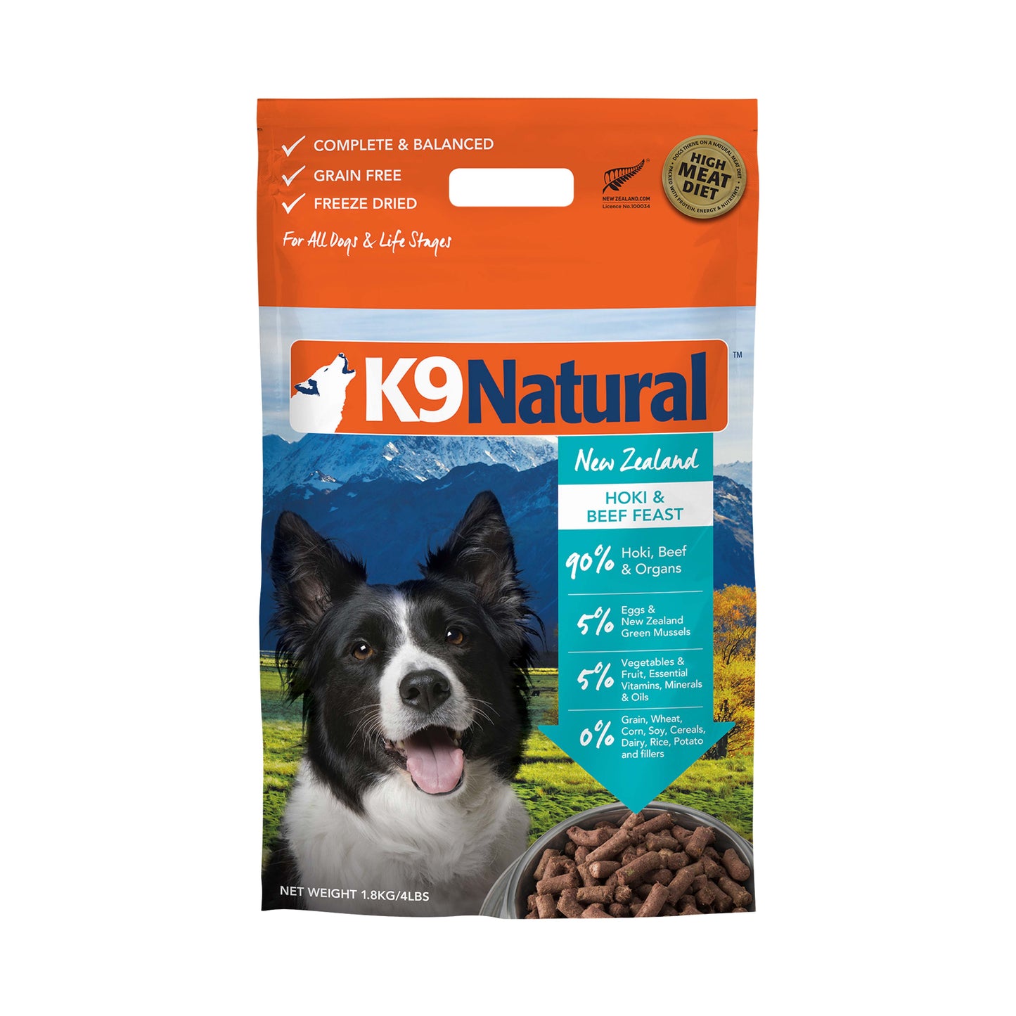 K9 Natural Freeze Dried Hoki & Beef Dog Food (3 Sizes)