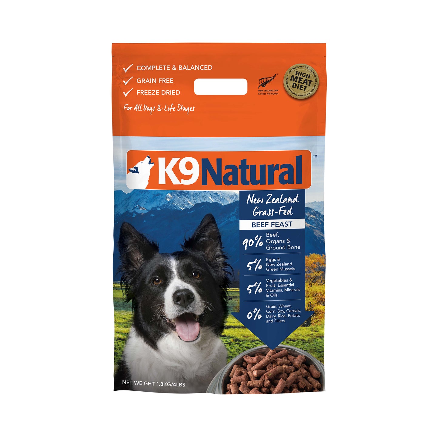 K9 Natural Freeze Dried Beef Dog Food (4 Sizes)