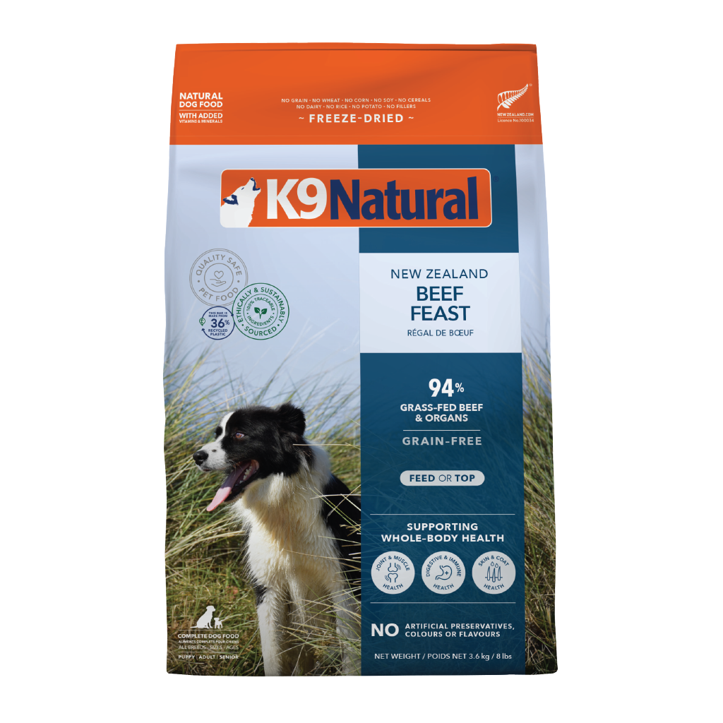 K9 Natural Freeze Dried Beef Dog Food (4 Sizes)