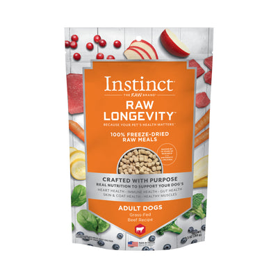 Instinct Longevity Freeze Dried Beef Dog Food 9.5oz