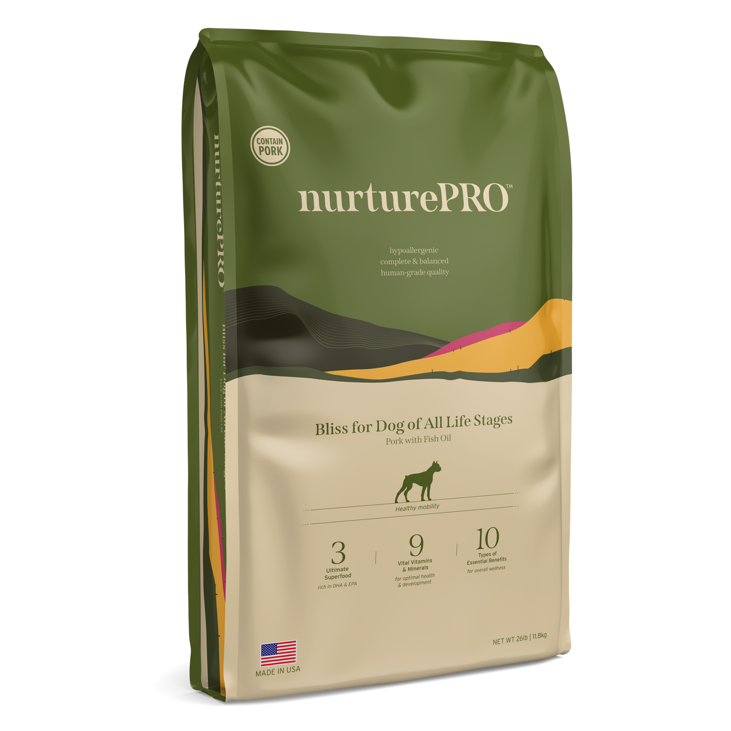 Nurture Pro Bliss Pork & Fish Oil Recipe for Puppy & Adult Dog Dry Food (3 Sizes)