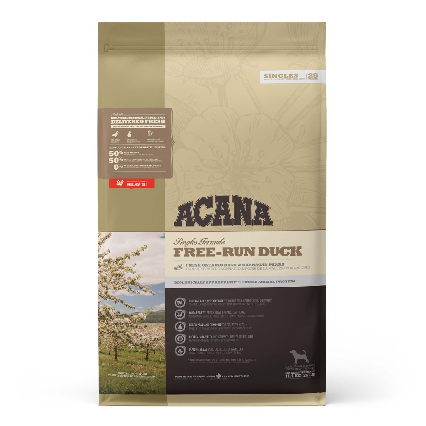 ACANA Singles Free-Run Duck Dry Dog Food (3 Sizes)