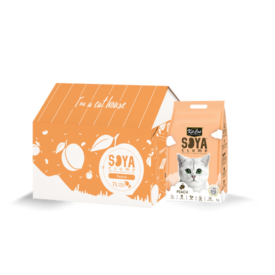 Kit Cat Soya Clump Cat Litter Peach 7L (Bundle of 6)