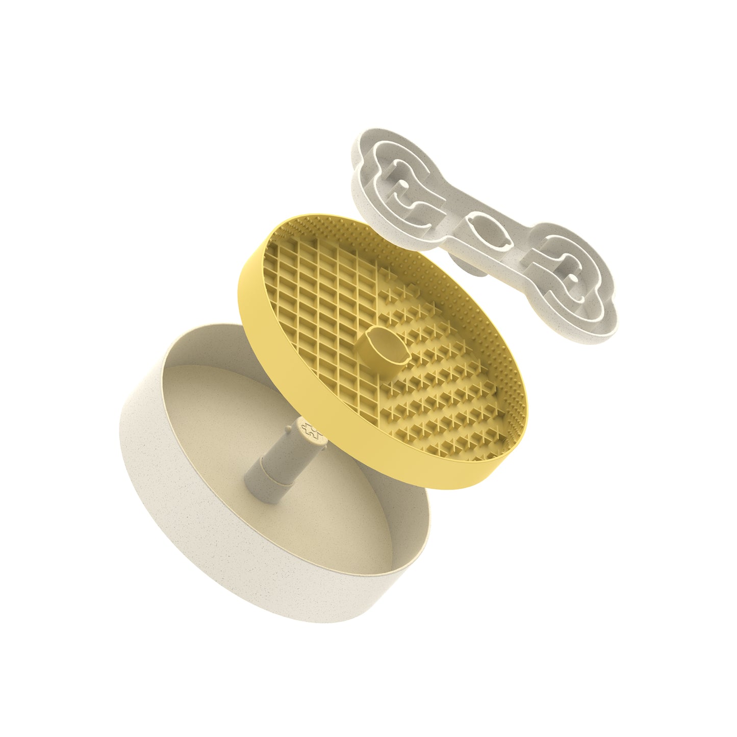 Puzzle Feeder Lick Bowl Interactive Slow Feeder for Dogs (Yellow)