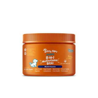 Zesty Paws 8-in-1 Puppy Multivitamin Bites Dog Supplement - Chicken 90s