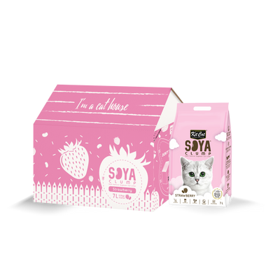 Kit Cat Soya Clump Cat Litter Strawberry 7L (Bundle of 6)